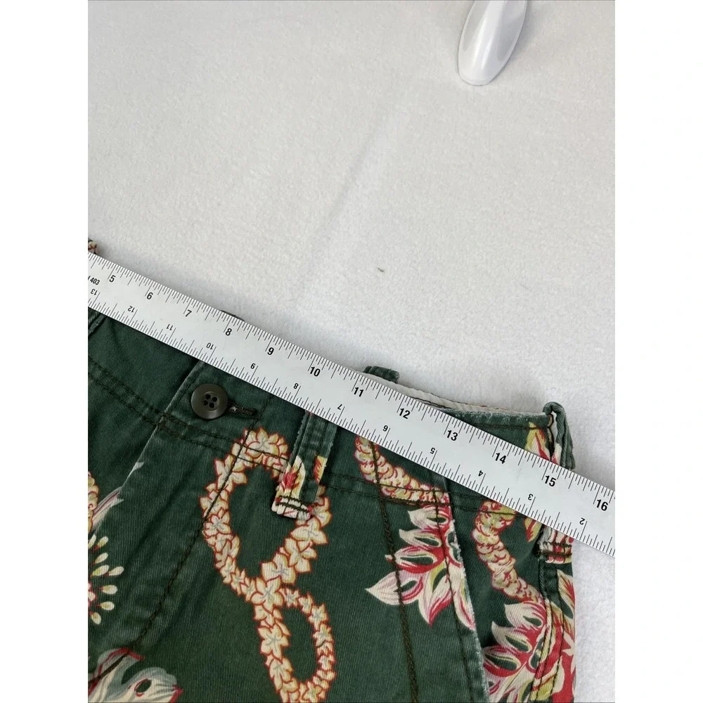 VTG Denim & Supply Ralph Lauren Cargo Shorts Mens Size 30 Green Floral Hawaiian - Picture 5 of 7
